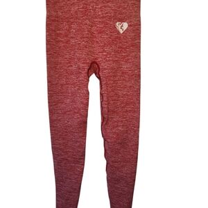 Best Move Women's Red White Space Dye Print Seamless Leggings Size XS